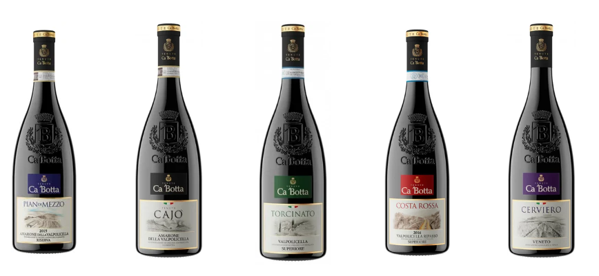 De wijnlijn van Tenute Ca’Botta uit de Valpolicella-regio